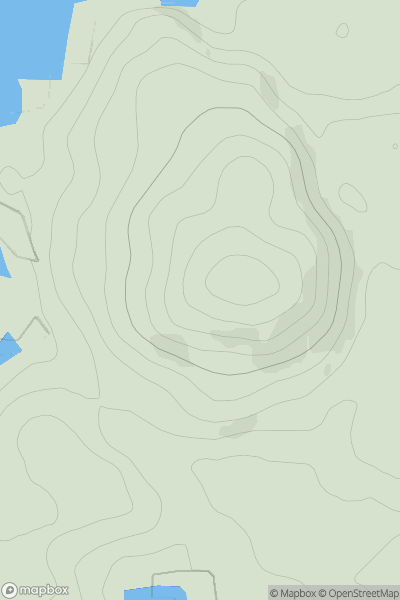 Thumbnail image for Beinn a' Tuath [North Uist, South Uist and Nearby Islands] [NF870463] showing contour plot for surrounding peak